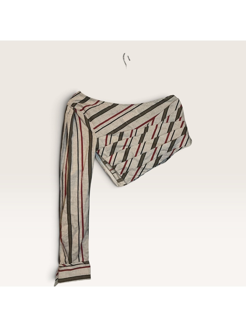 J.O.A. Los Angeles One-Shoulder Striped Cotton Top
